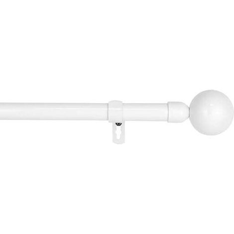 Asta singola per tende, 120-210 cm, in metallo bianco
