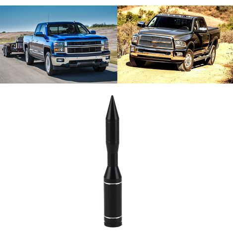 Accessoires automobiles : Enjoliveur d'antenne « bullet », noir, 13,8 cm (5,43 pouces), compatible avec Ford F150, Dodge et Chevrolet. (1/5)