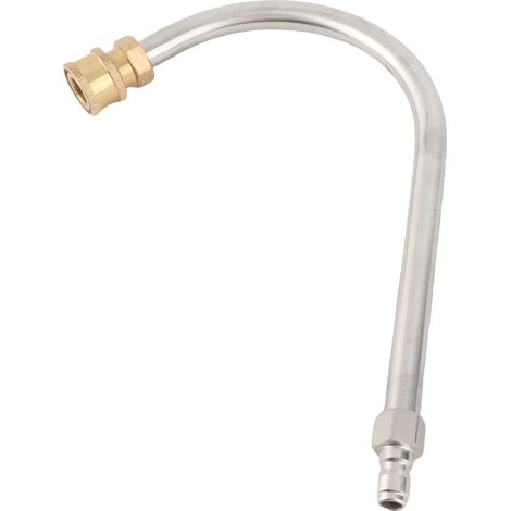 Rallonge pour nettoyeur haute pression en acier inoxydable et laiton, 4000 psi, raccord rapide 1/4 pouce, lance de pulvérisation courbée pour remplacement en forme de U (1/5)