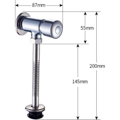 Valvola di scarico doppia per WC a vista in lega di zinco resistente Strumento di pressione manuale dello scarico Cromo lucido per bagno di casa hotel (G1/ (1/5)