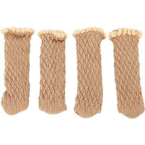 20 pièces épaissi tricoté Table chaise jambe protecteurs de sol couvre meubles jambe chaussettes pour planchers de bois dur élégant bûche couleur (1/5)