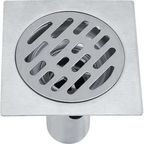Bonde de sol de douche carrée de 10 cm (4 pouces) en acier inoxydable 304, anti-odeurs, avec crépine amovible (1/5)