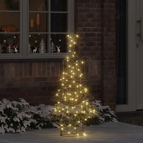 Weihnachtsbaum mit 120 LEDs Warmweiß 150 cm Rattan