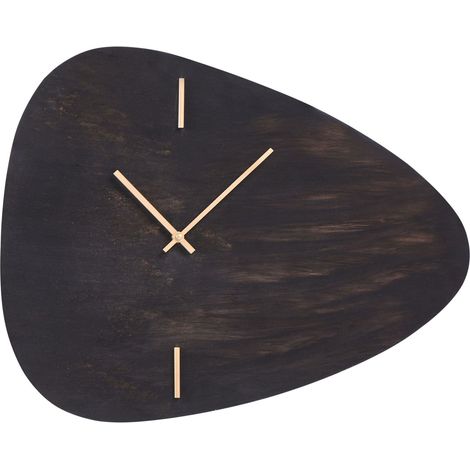 Orologio da parete in legno di mango 56 x 47 cm con inserti in oro nero Loktak