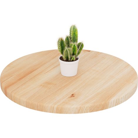 LAMO Manufaktur Plateau de table rond 50 cm en bois naturel Pour table basse ronde ou de chevet Épaisseur : 28 mm Couleur : Naturel (1/5)