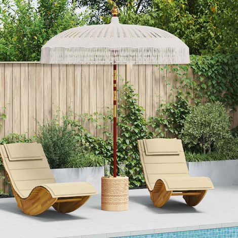 Parasol Cream (185-195) x 250 cm Cotton and solid wood vidaXL (1/5)