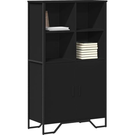 Highboard Schwarz 79,5x35,5x137,5 cm Holzwerkstoff