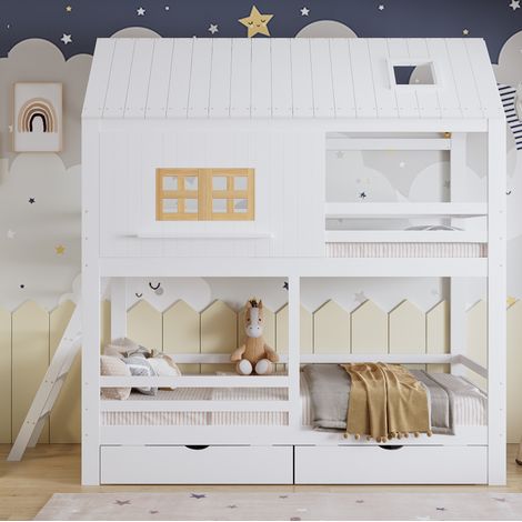 Cama infantil litera con cajones 90x200 cm OKMYHOME (1/5)