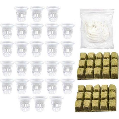 Pots en filet à colonisation hydroponique, paniers à culture aéroponique, 50 pièces, blanc (1/4)