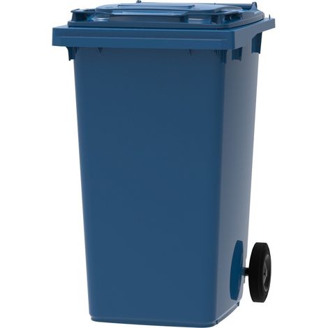 ESE France Conteneur Poubelle à déchets 2 roues - 240L - Robuste et Économique - 100% Recyclé - Bleu - Fabriqué en France (1/5)