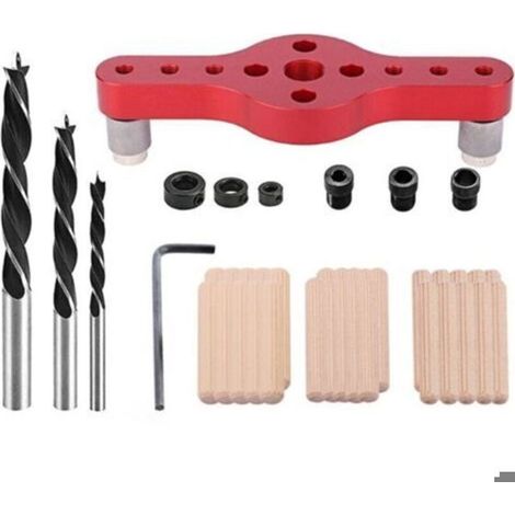 (rouge)Kit de gabarit de goujonnage à centrage automatique en alliage d'aluminium 6/8/10mm positionneur de localisateur de poinç (1/4)