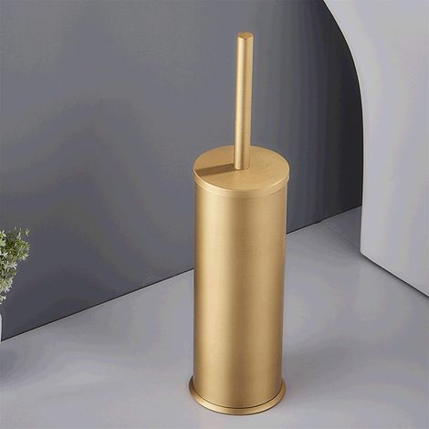 Brosse de Toilette en Aluminium – Support à Anodisation Multicouche, Sur Pied, Modèle Dissimulé – Doré (1/5)