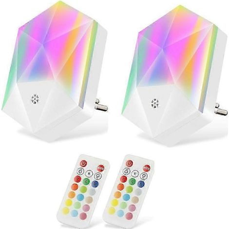 Zwei Nachtlichtfassungen mit Lichtsensor, LED-Nachtlichter für Kinder, geeignet für Kinderzimmer, Treppenhäuser, Schlafzimmer, Küchen und als Orientierungsbeleuchtung. (1/5)