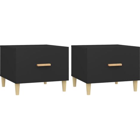 Lot de 2 Tables basses de salon, Tables Café, Noir 50x50x40 cm Bois d'ingénierie OIB5420E (1/5)