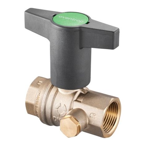 OVENTROP Robinet sphérique d'eau potable Optibal TW avec filetage intérieur et orifice de vidange G 1/4 fermé avec bouchon DN 15, Rp 1/2, laiton, sans plomb, 1078804