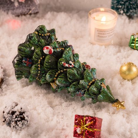 Arbre De Noël Résine - 18 x 10 x 10 cm - Vert - Décoration Intérieure - Figurine Miniature Pour Arbre À Noël Et Intérieur - 1 Pièce (1/4)