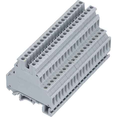 Bloc de connexion 2 niveaux 100 unités, 2 entrées 2 sorties, 32A 500V, bornier électrique UKK-3 (1/5)