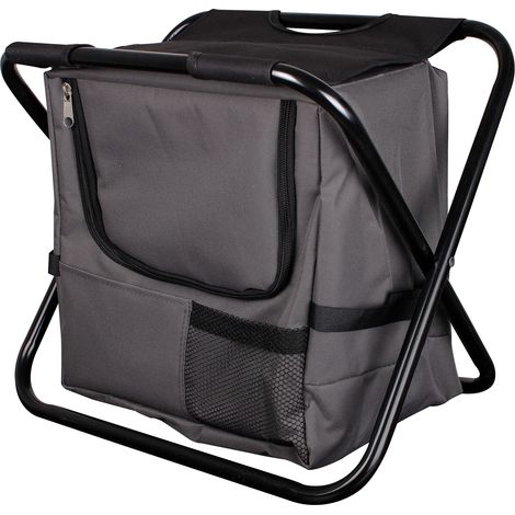 Faltbarer Anglersessel mit Kühltasche schwarz-MMC2512 (1/3)