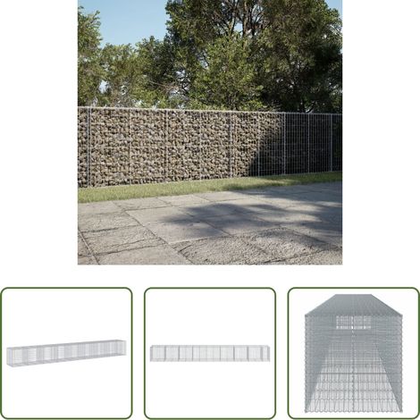 Aménagement extérieur -  Panier gabion avec couvercle 850x100x100 cm fer galvanisé (1/5)