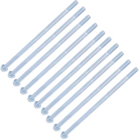 Lot de 10 boulons à demi-filetage fin en acier au carbone, robustes, à six pans allongés et à denture hexagonale 10x250
