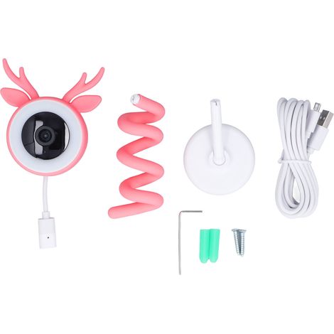 Caméra WiFi intelligente 3MP avec audio bidirectionnel, vision nocturne infrarouge et babyphone en temps réel pour la maison et l'intérieur (1/5)