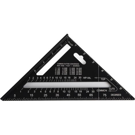 Équerre Triangle Règle,Akozon 7Pouces Équerre Triangle Metrique Règle d'angle Rapporteur 185x185x260mm Square Équerre Menuisier en Alliage d'Aluminium Équerre de Charpentier de Précision Multi Angle (1/5)