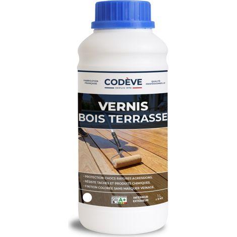 Vernis Bois Terrasse - 1 L - Codeve Bois - Pour La Protection De Votre Terrasse, Bord De Piscine Ou Caillebotis. (1/5)
