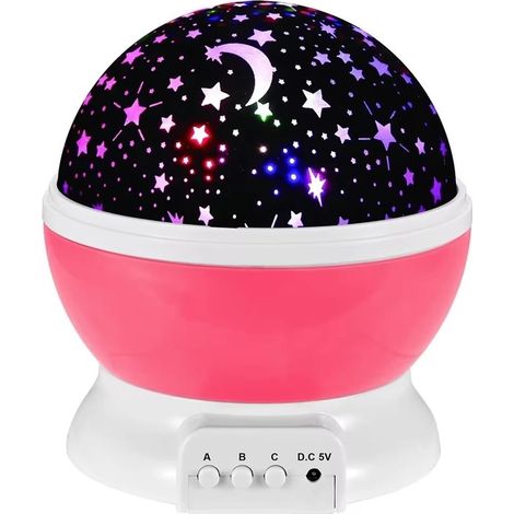 Projecteur Étoilé Veilleuse Rotative Lune Galaxie Lampe Maison Chambre Bébé Décoration Lumières De Noël Imagerie Claire (1/5)
