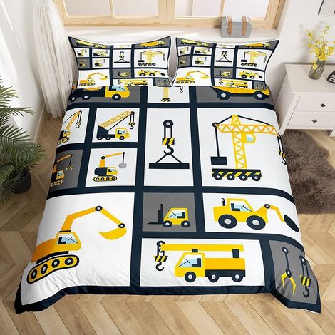 Garçons Construction Parure de lit 200 x 200 cm Enfants Dessin animé Machine Camion Housse de couette pour filles Adolescents Chambre Chantier de construction Voiture Véhicule Décor Literie Lits - 200 (1/5)