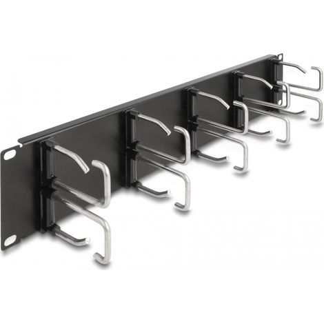Delock panel de gestiÓn de cables de 19 con 10 ganchos metÁlicos 2u negro