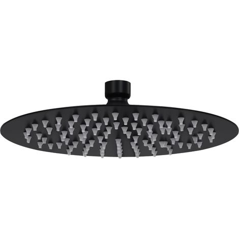 Soffione doccia a pioggia Soffione doccia Soffione doccia a mano Accessorio per il bagno Acciaio inossidabile 20 cm Rotondo Nero 020002072