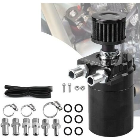 1Set Bidon d'huile Noir Pot Automatique d'huile Moteur Alliage d'aluminium des Accessoires 300ML Réservoir d'huile Peut Réservoir Réservoir Peut (1/5)