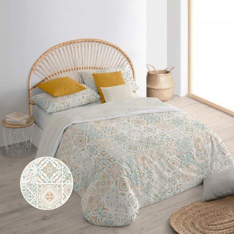 Housse de Couette pour lit 135/140 (220 x 220 cm) Tissu : 100% Coton Biologique 175 Fils Modèle : Tauranga (1/3)