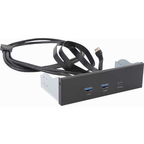 Hub USB frontal GEN2x2 USB A TYPE C 3 ports 5,25 pouces 19 broches 20 Gbit/s, panneau d'extension pour lecteur optique PC (1/5)