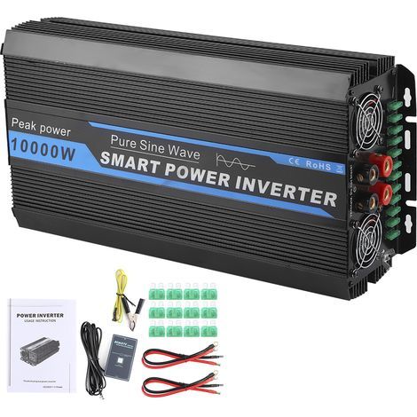 10000W Car Power Inverter, Pure Sine Wave Voltage Transformer, 12V to 220V-240V (1/5)