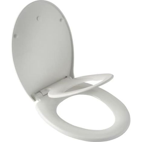 Reybridge Family Abattant WC avec anneau pour enfant Slow Close Take Off Top Fix Thermoplastique blanc - Abattant WC avec Take Off Top Fix - Thermoplastique incassable et recyclable (1/5)