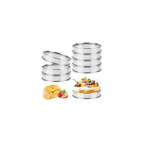8 Pièces Cercle a Patisserie 10 cm Cercle tartelette en Acier Inoxydable pour Muffin, omelettes, crêpes, Crumpets, tartes, mousses (1/5)