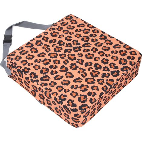 Coussin rehausseur pour enfant en bas âge, antidérapant, portable, rehausseur de hauteur, soutien ferme, amovible et lavable, motif léopard, pour chaise de cuisine (1/5)