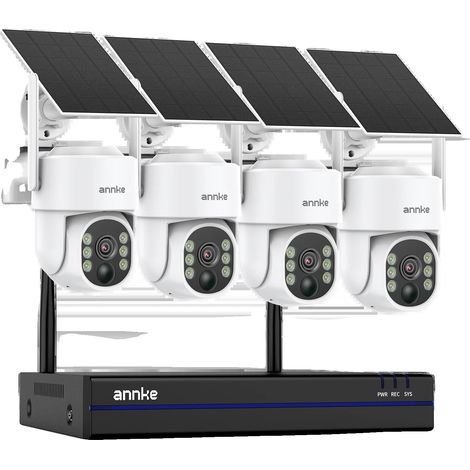 Système de surveillance, résolution 4MP, entrée sans fil 16 canaux, 9000mAh 4Pcs Caméra, Aucun (1/2)