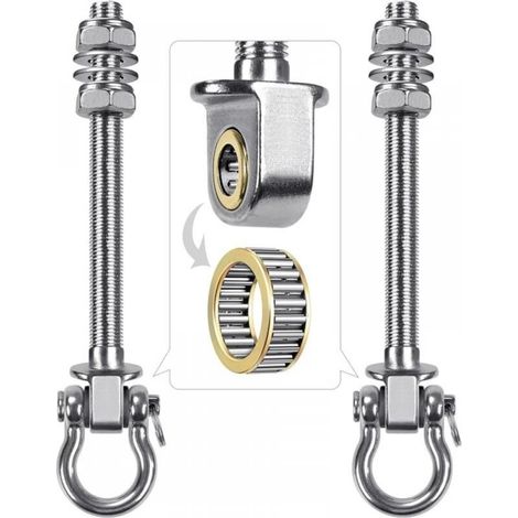 Set of 2 swing hooks with 304 stainless steel bearings for wood and metal beams, perfect for hanging hammocks, yoga swings, porch swings (1/5)