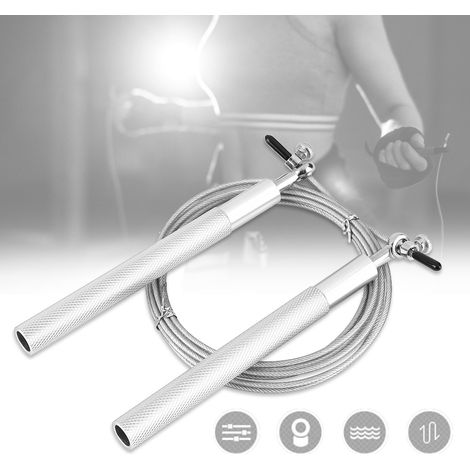 Poignée en Alliage d'Aluminium pour Corde à Sauter Rapide, Accessoire Fitness Argenté (1/5)