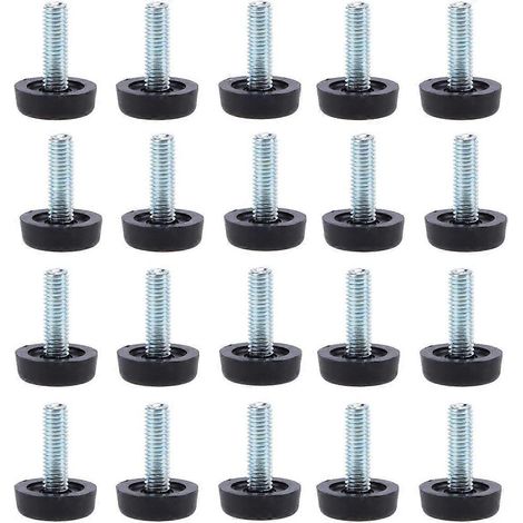 Lot de 20 pieds de nivellement pour meubles - M8 x 24 mm embouts réglables pour pieds de table avec tige filetée pieds de nivellement à visser (1/4)