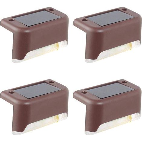 Lot de 4 Paquet de Lampes de Terrasse Solaires Lampes de Pont à LED Étanches Lampes D'extérieur à Énergie Solaire pour Terrasse Escaliers Voie de Jardin Marche Et Clôtures (1/5)