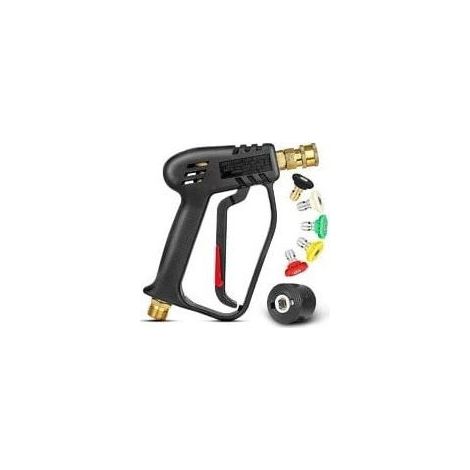 Pistolet de lavage haute pression 4000 PSI avec 5 buses interchangeables, pistolet de lavage à jet avec connexion rapide 1/4 et coupleur M22