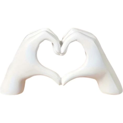 Statuette de main en forme de cœur, figurine de doigt d'amour, centre de table résistant à l'usure, sculpture en forme de cœur pour une maison de campagne-White (1/5)
