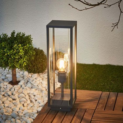 [NEUWERTIG] B-Ware Lucande Gläserne Sockellampe Lampe Leuchte Wegleuchte Garten Annalea, grafitg524 (1/2)