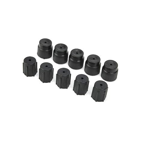 10 Pièces Kit de Noyau de Valve de Climatisation Couverture de Service de Climatisation Universelle Réparation A/C Premium Protection du Port de de Réfrigérant avec ABS pour
