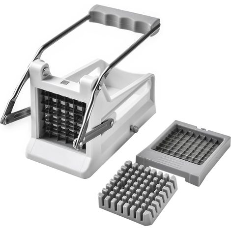 Pommes-Frites-Schneider mit zwei Klingen, professioneller Kartoffelschneider aus Edelstahl, Kartoffelhobel mit zwei Klingen und ergonomischem Griff, professionelles Küchenutensil aus Edelstahl