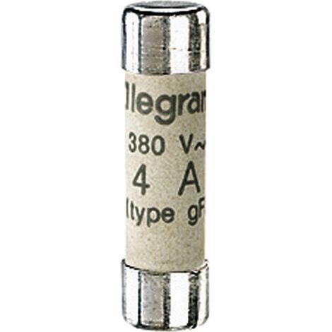 Legrand – Cartouche industrielle cylindrique type gG 8x32mm 4A – Pouvoir de coupure 20000A – Tension 400V~ – 12304 (1/3)
