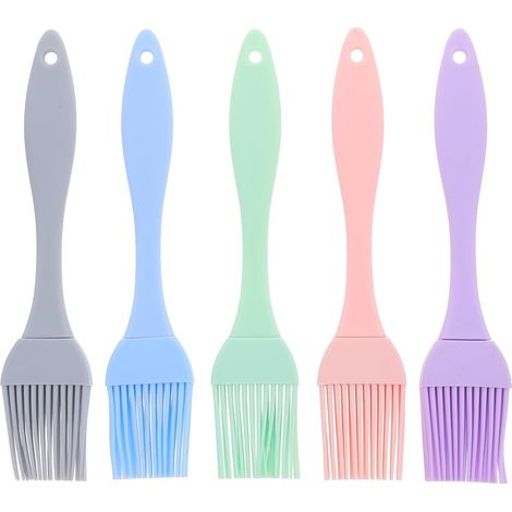 Ensemble 5 pinceaux en silicone résistant chaleur pour barbecue, de 12,7 cm (5 pouces), multicolores